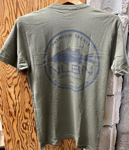 NLBN Cotton Short Sleeve - Military Green - Grey Snook Stamp