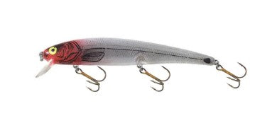 Bomber Long Striper Walleye Bass Crankbait Lure Silver Red Head