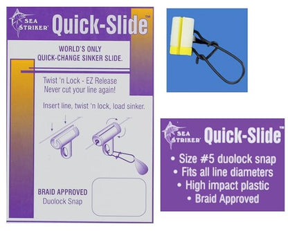 Sea Striker Quik-Slide Quick-Change Sinker Slide with #5