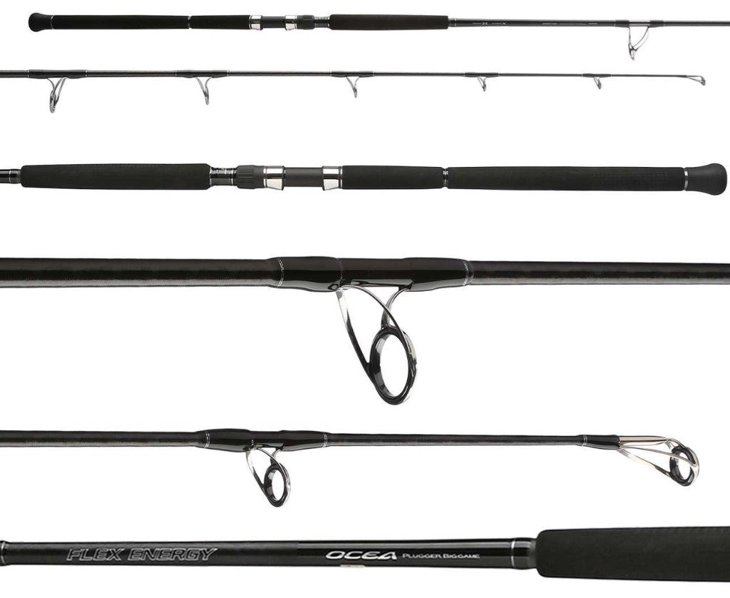 Shimano 7' 10" Ocea Plugger Flex Energy Big Game Popping Spinning Rod 2-Piece 65-80lb 200g.