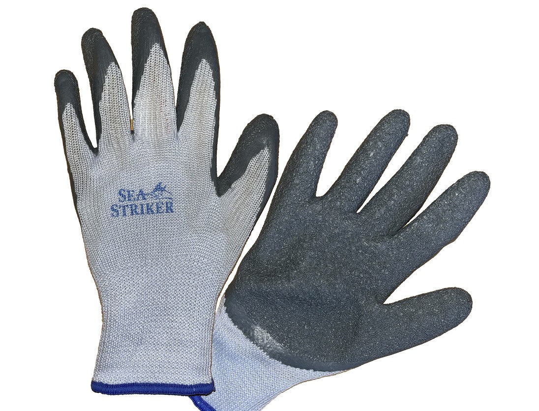 Sea Striker Men's Gray Knit Coated Gripper Gloves