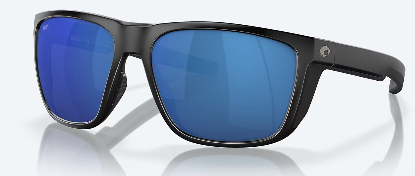 Costa Ferg Polarized Glasses Black Blue Mirror 580 Glass