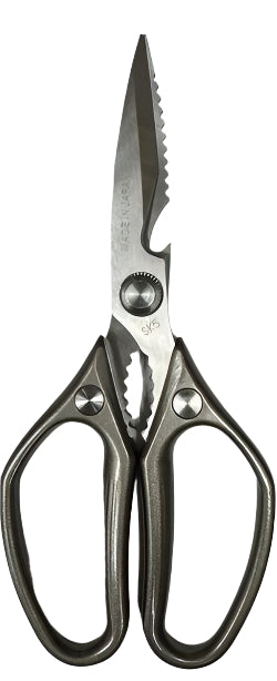 Man O War 8.5" Aluminum Handle Bait Scissors / Bottle Opener / Nut Cracker Design