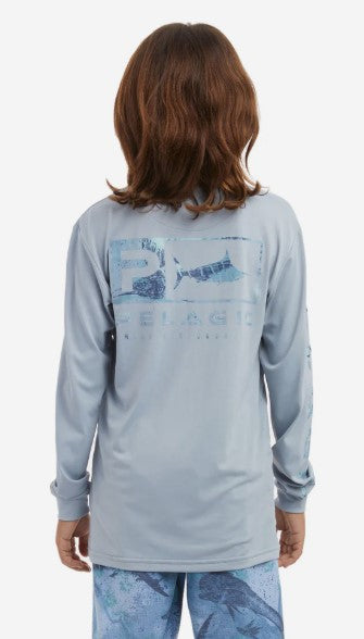 Pelagic Aquatek Youth Icon Open Seas Camo Performance Long Sleeve