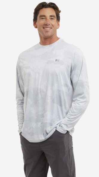 Pelagic Vaportek Men's Brush Camo Light Grey Long Sleeve