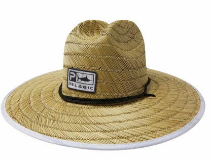 Pelagic Baja Straw Sunhat Open Seas Light Grey