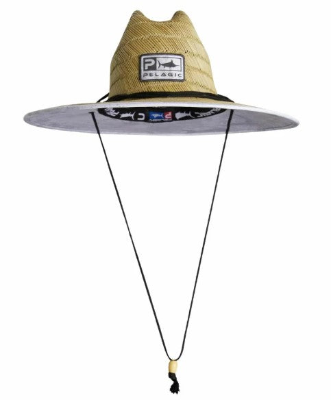 Pelagic Baja Straw Sunhat Open Seas Light Grey