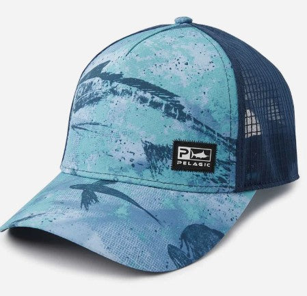 Pelagic Open Seas Performance Trucker Hat Blue