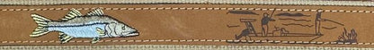 Zep-Pro Brown Tan Leather Embroidered Snook Belt