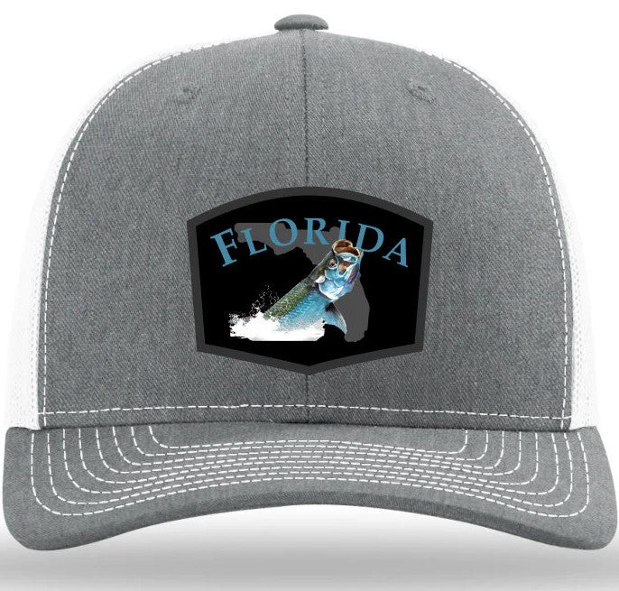Lost Wando Florida Tarpon Color Patch Heather Grey White  Trucker Snapback Hat