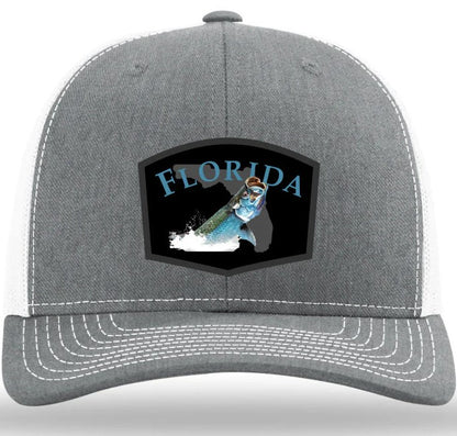 Lost Wando Florida Tarpon Color Patch Heather Grey White  Trucker Snapback Hat