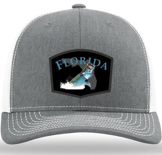 Lost Wando Florida Tarpon Color Patch Heather Grey White  Trucker Snapback Hat
