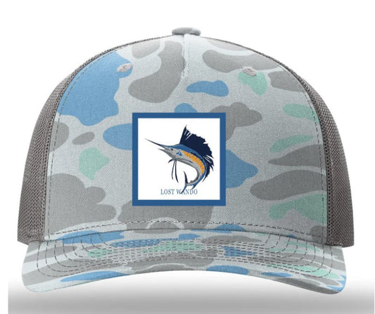 Lost Wando Sailfish Woven Saltwater Duck Camo Trucker Snapback Hat