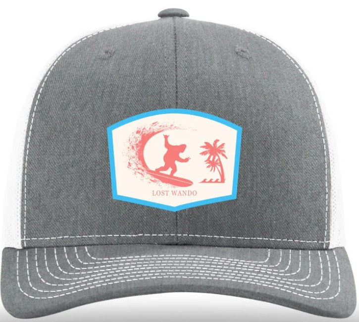 Lost Wando Surfing Big Foot (Biff) Color Patch heather Grey/White Trucker Snapback Hat
