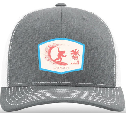 Lost Wando Surfing Big Foot (Biff) Color Patch heather Grey/White Trucker Snapback Hat