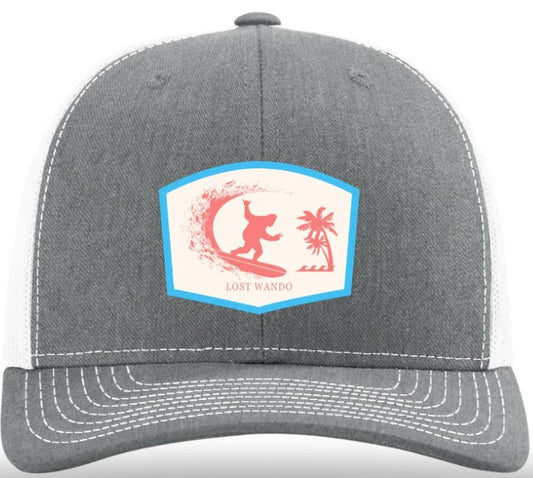 Lost Wando Surfing Big Foot (Biff) Color Patch heather Grey/White Trucker Snapback Hat