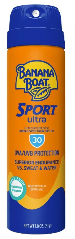 Banana Boat Ultra Sport Clear Sunscreen Spray with Locking Cap - 1.8 Ounce.