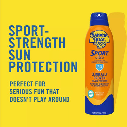 Banana Boat Ultra Sport Clear Sunscreen Spray with Locking Cap - 1.8 Ounce.