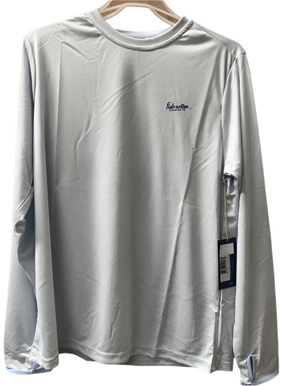 Fish Water Clothing Sun Shirt Long Sleeve Retro Logo Illusionary Blue