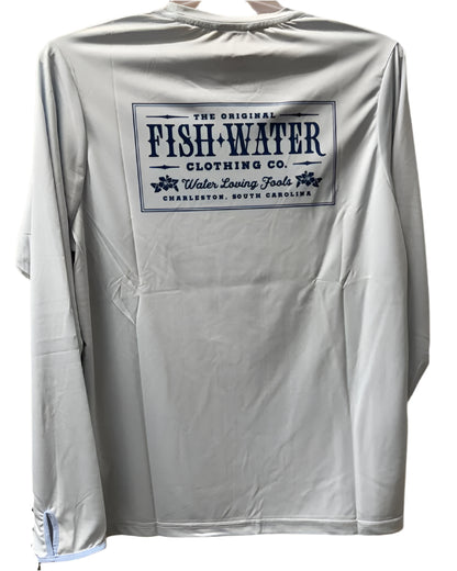 Fish Water Clothing Sun Shirt Long Sleeve Hibiscus Logo Illusion Blue