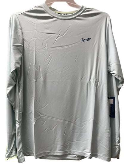 Fish Water Clothing Sun Shirt Long Sleeve Hibiscus Logo Pale Blue