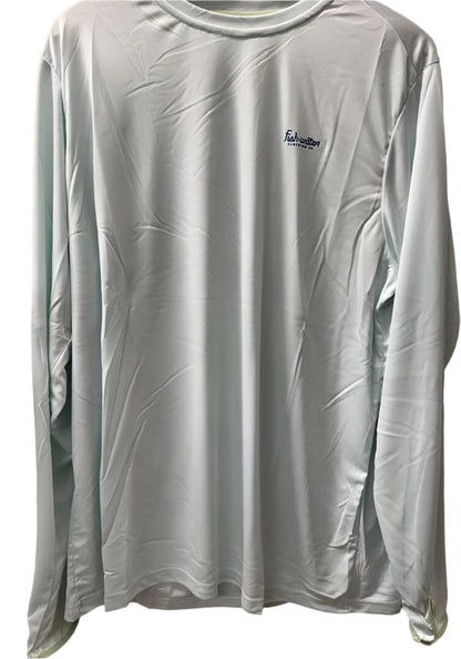 Fish Water Clothing Sun Shirt Long Sleeve Retro Logo Pale Blue