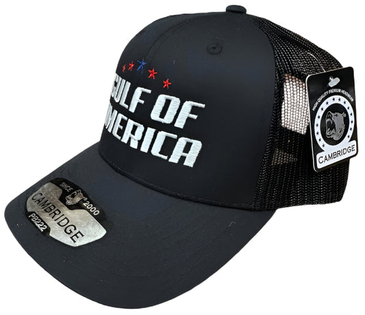 Gulf Of America Hat Adjustable Snapback Black Mesh