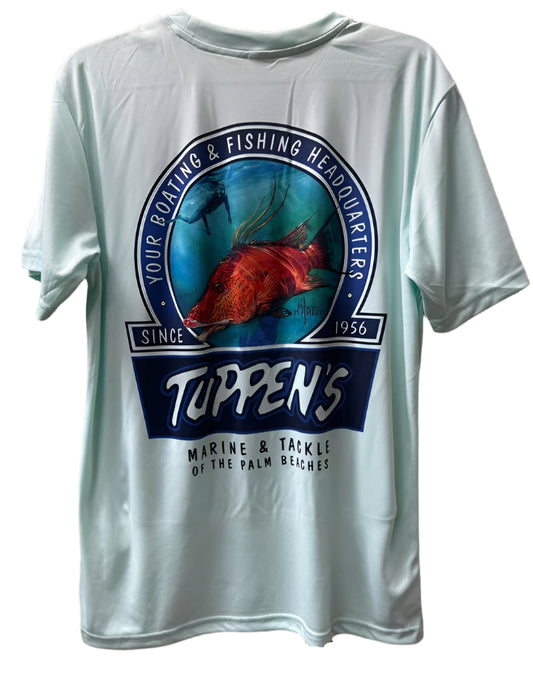 Tuppens Hogfish Short Sleeve Seafoam Green Performance T-Shirt