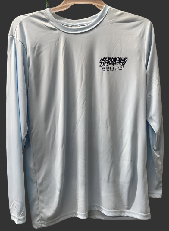 Tuppen's Tuna Blue Long Sleeve Performance Artic Blue T-Shirt SPF 50
