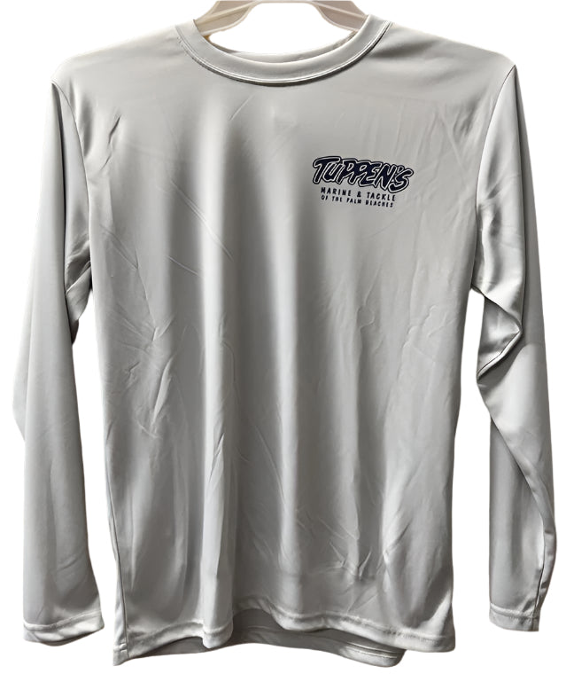 Tuppens Youth Silver Grey Sailfish Long Sleeve Performance Shirt