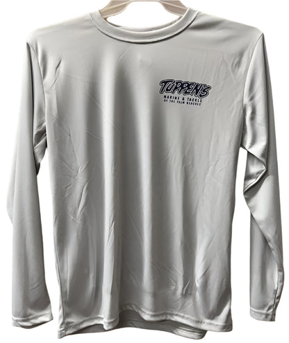 Tuppens Youth Silver Grey Sailfish Long Sleeve Performance Shirt