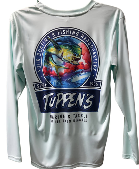 Tuppen's Mahi Seafoam Green Performance Long Sleeve T-Shirt SPF 50