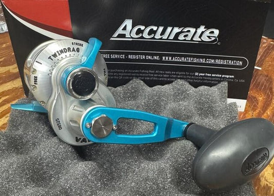 Accurate BV-400-SMIB Boss Valiant 400 Custom Reel Custom Silver Matte Ice Blue