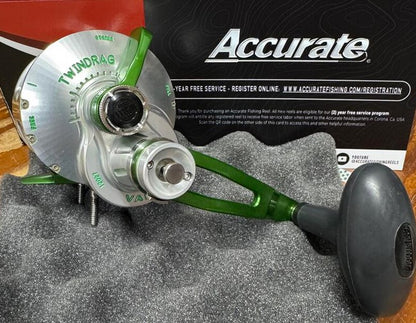 Accurate BV2-600-SGR Boss Valiant 600 2-Speed Reel Custom Silver/ Green