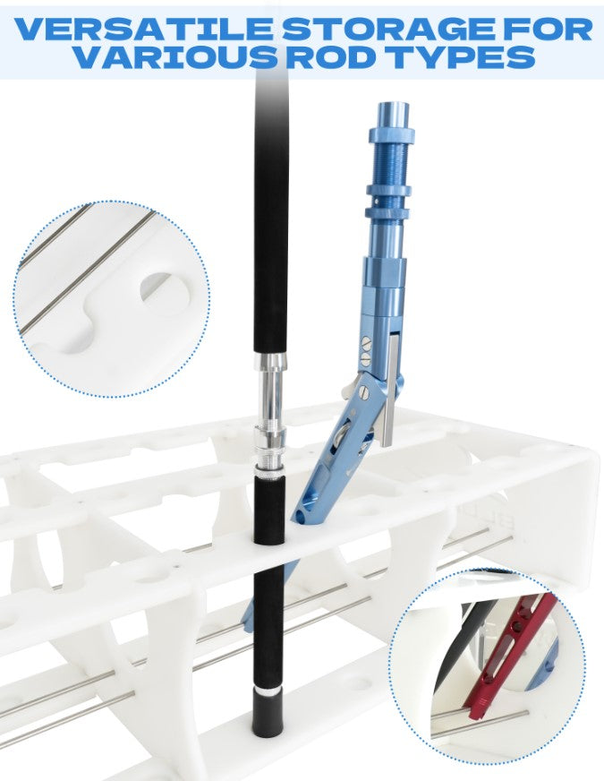 45 Fishing Rods Storage Rack Trolling Aluminum Bent Butt Rod Rack Rods Holder for Rods and Reel Combos