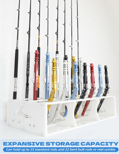45 Fishing Rods Storage Rack Trolling Aluminum Bent Butt Rod Rack Rods Holder for Rods and Reel Combos