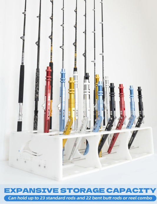 45 Fishing Rods Storage Rack Trolling Aluminum Bent Butt Rod Rack Rods Holder for Rods and Reel Combos