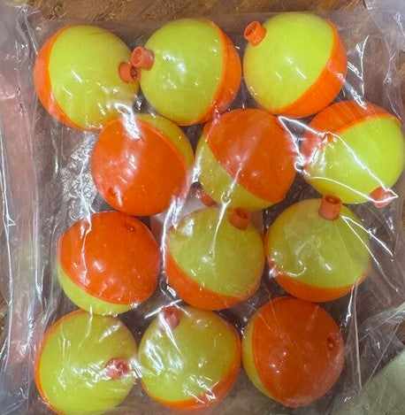 Danielson 2” Bobber Float Orange Yellow 12 Pack