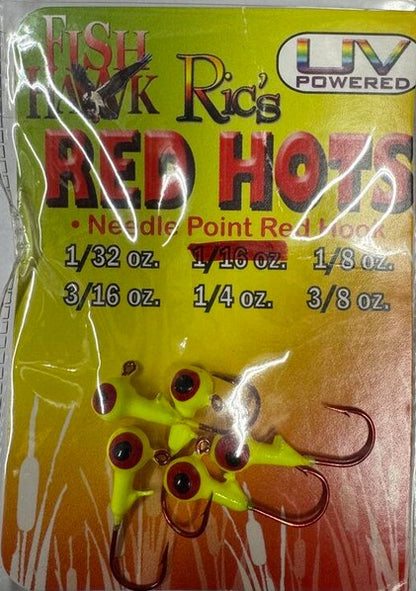 Fish Hawk Ric's Red Hots Jig Head Red Hook White / 1/4oz