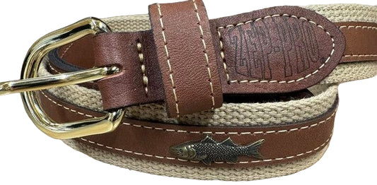 Zep-Pro Tan Leather Pinstripe Snook Belt