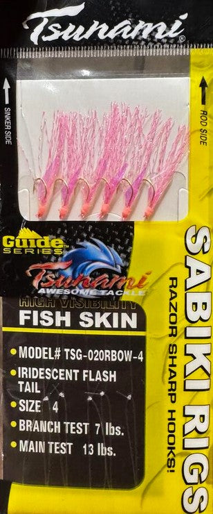 Tsunami Guide Series Flash Tail Sabiki Rigs - Iridescent Red TSG-020RBOW
