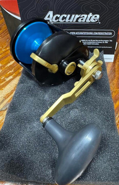 Accurate Tern 2 TXD-600X-MBIBG Custom Matte Black / Ice Blue / Gold Reel