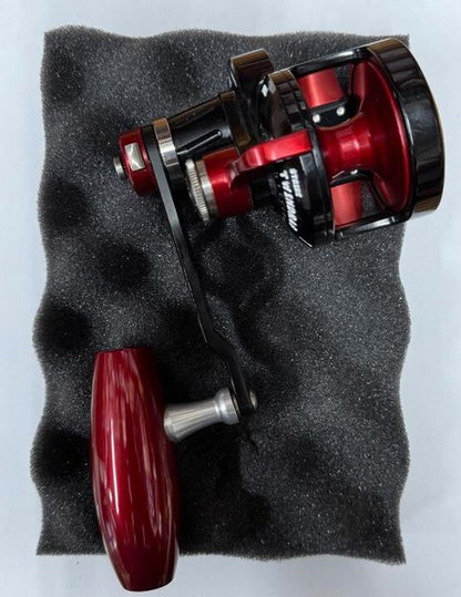 Accurate Valiant 2 Speed BV2-300L-SPJ-BR Custom Lefty Black Red Reel Slow Pitch