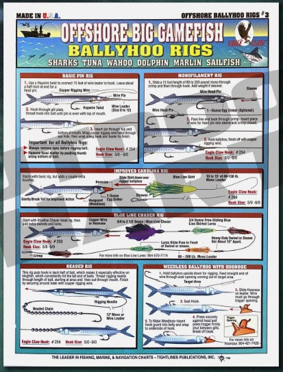 Tightlines Fishermen's Offshore Big Gamefish Bait Rigging #3 (Ballyhoo Rigs) - Waterproof