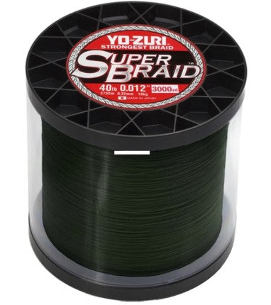 Yo-Zuri SuperBraid Braided Line, 40LB 3000yd, Dark Green