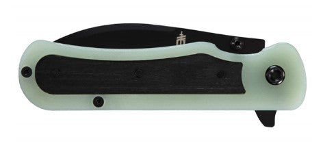 Gerber Confidant Folding Knife Black Blade / Jade G-10 with Bamboo Inlay.