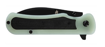 Gerber Confidant Folding Knife Black Blade / Jade G-10 with Bamboo Inlay.