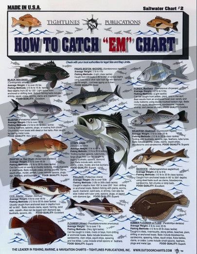 Tightline Publications How to Catch Em Saltwater Chart #2