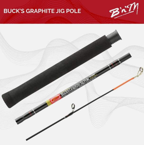 B'n'M BGJP143 Buck's Graphite Jig Fishing Pole 3-Piece 14'