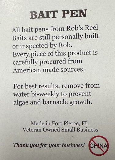 Rob's Reel Bait Round Floating Bait Cage: Mini Oval 24" x 18" x 18"